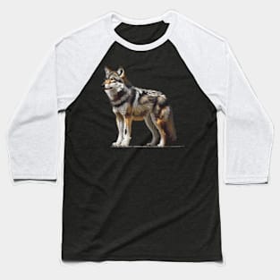 Wolf in Pixel Form Baseball T-Shirt